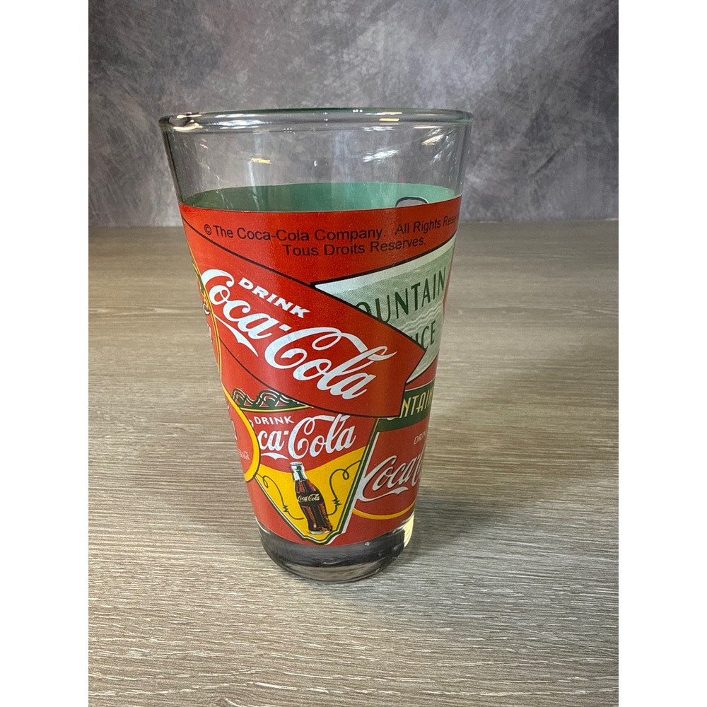 Vintage Coca-Cola Retro Advertising Glass Drink Coke Fountain Service 16oz
